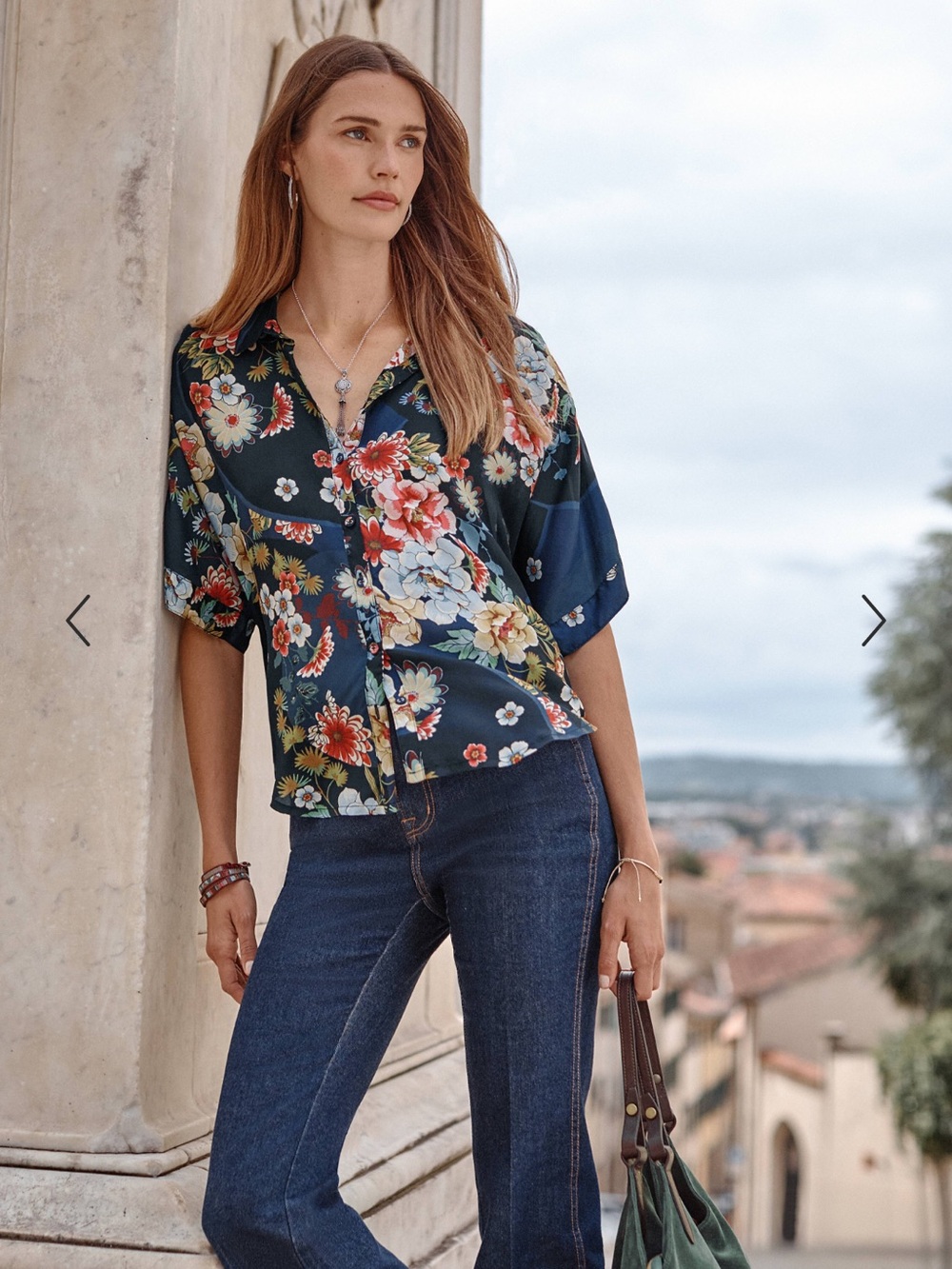 Johnny Was Audrey Short Sleeve Shirt Advestia Silk Floral Size Small NWT